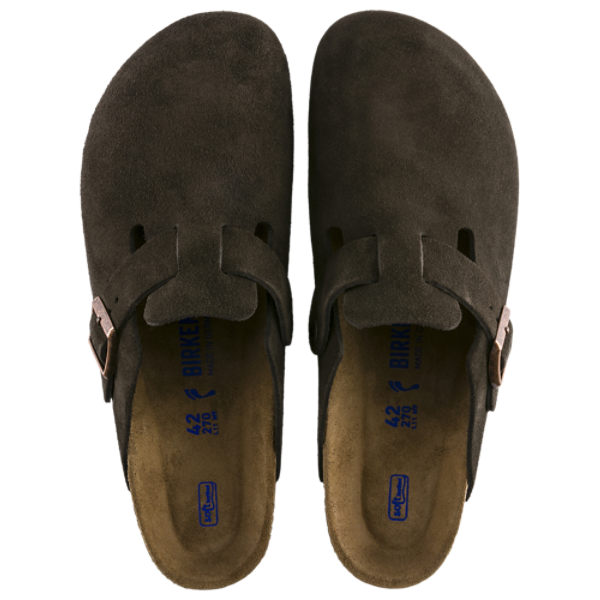 Birkenstock Boston Zuecos de Gamuza con Plantilla Suave