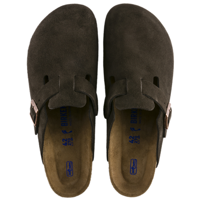 Birkenstock Boston Zuecos de Gamuza con Plantilla Suave