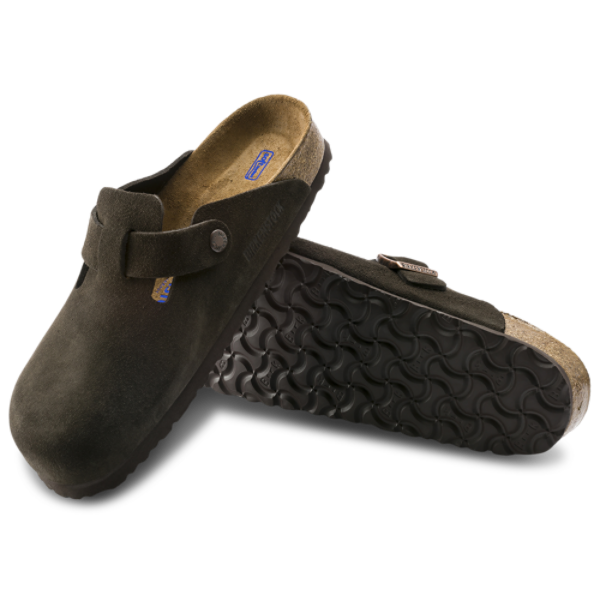 Birkenstock Boston Zuecos de Gamuza con Plantilla Suave