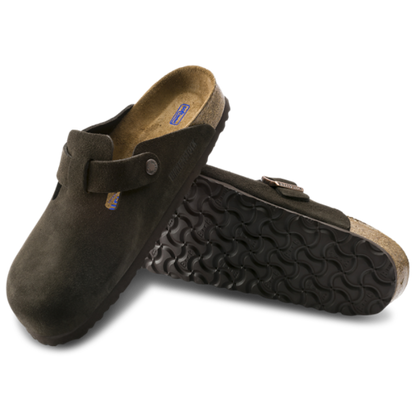 Birkenstock Boston Zuecos de Gamuza con Plantilla Suave